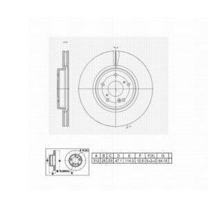 6622927 (YEN) Front Disc Brake Rotor w/BRAKE CODE BR2